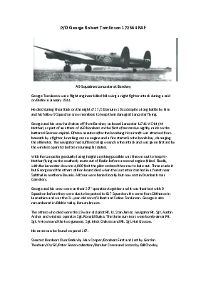 A preview of a PDF biography for Tomlinson, George Robert